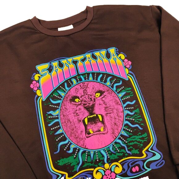 Santana 1969 Woodstock Lion Re-pop LS Sweatshirt Men's Size Medium Carlos Label - Picture 1 of 8